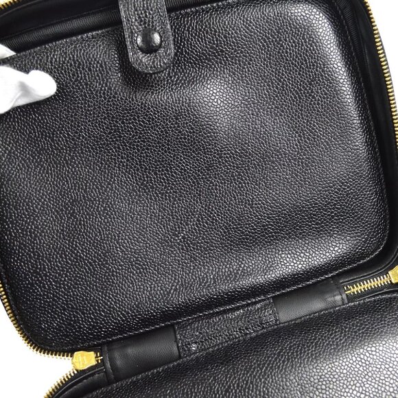 Chanel Black Calfskin Timeless Lunch Box Vanity 24 2way Handbag 48707 - Picture 13 of 13